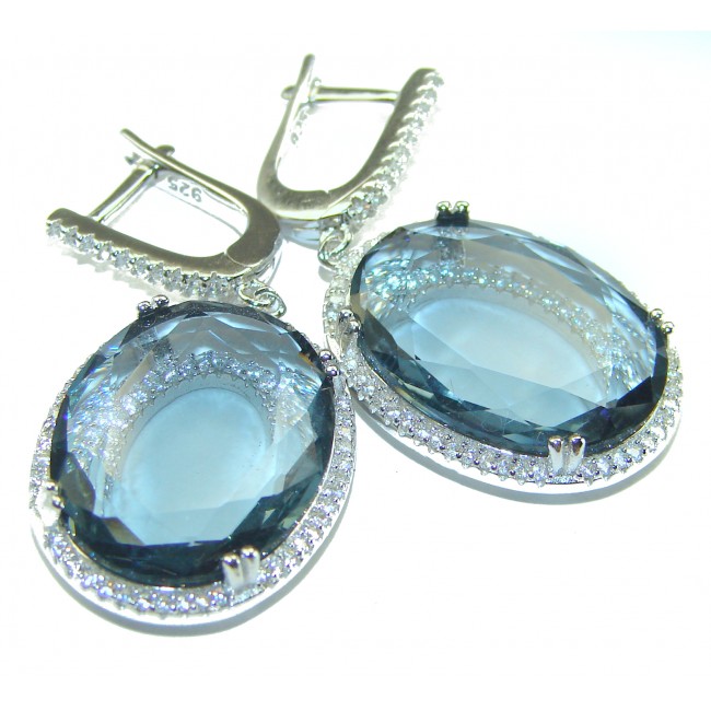 Noire natural Smoky Topaz .925 Sterling Silver handcrafted earrings