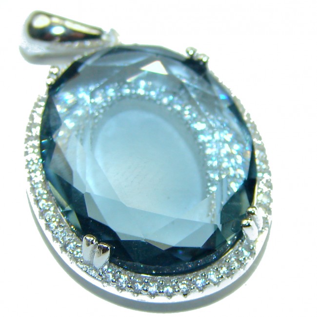 Noire natural Smoky Topaz .925 Sterling Silver handmade pendant