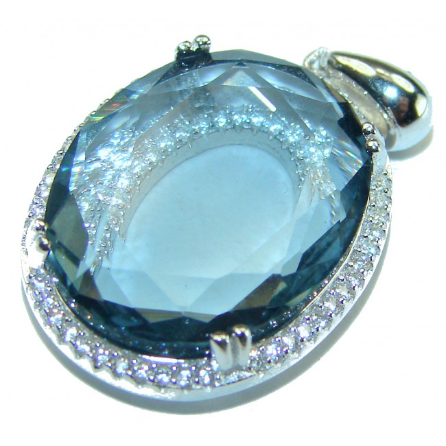 Noire natural Smoky Topaz .925 Sterling Silver handmade pendant