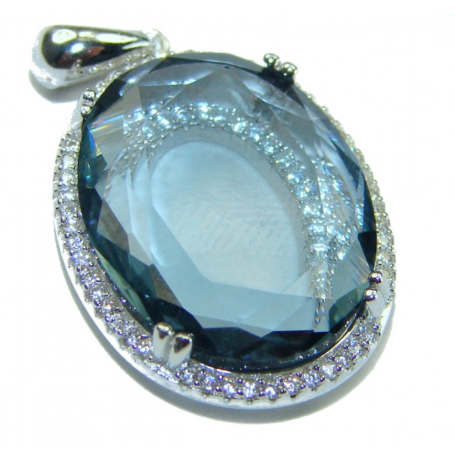 Noire natural Smoky Topaz .925 Sterling Silver handmade pendant