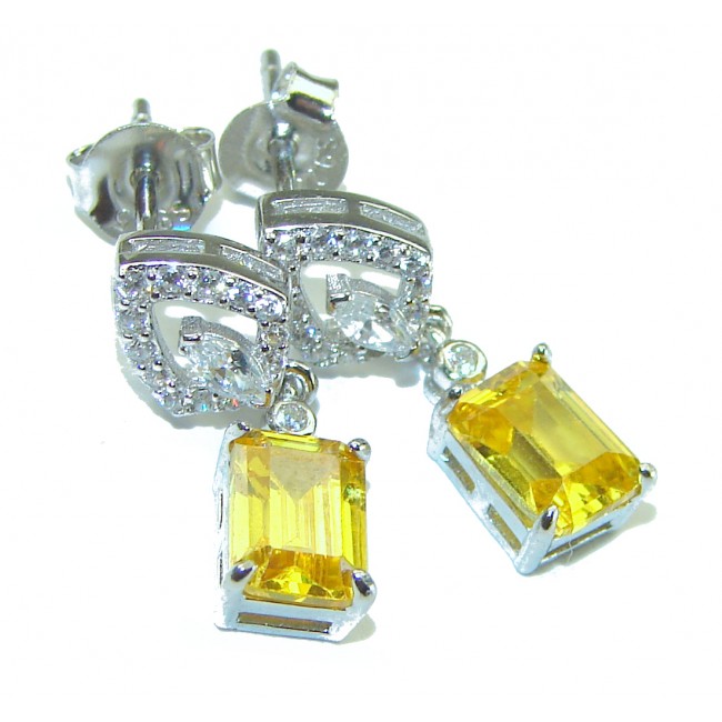 Luxurious Citrine .925 Sterling Silver handmade earrings