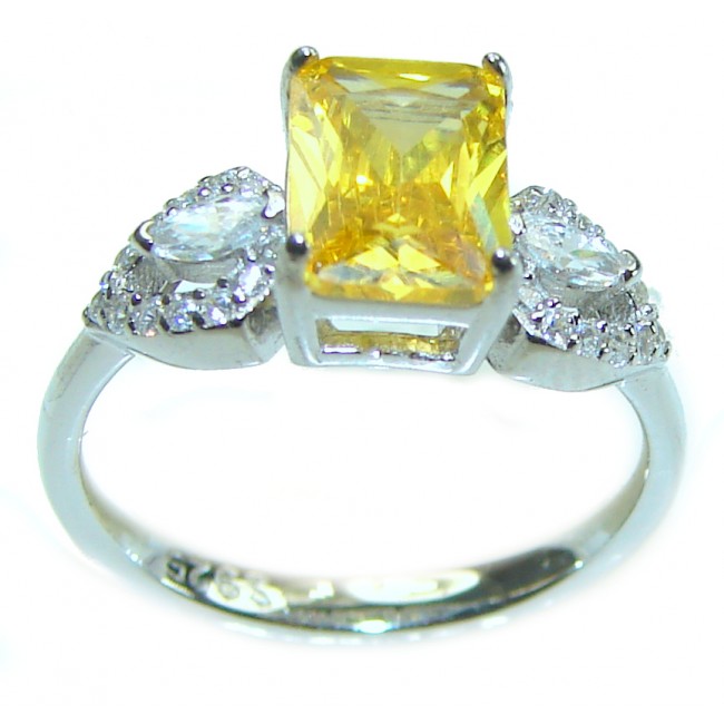 Luxurious 4.2 carat Citrine .925 Sterling Silver handmade Ring s. 6