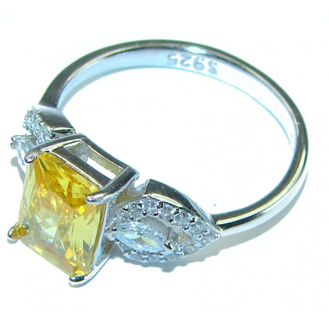 Luxurious 4.2 carat Citrine .925 Sterling Silver handmade Ring s. 6