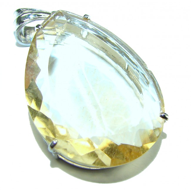 Authentic Golden Lemon Quartz .925 Sterling Silver handmade Pendant