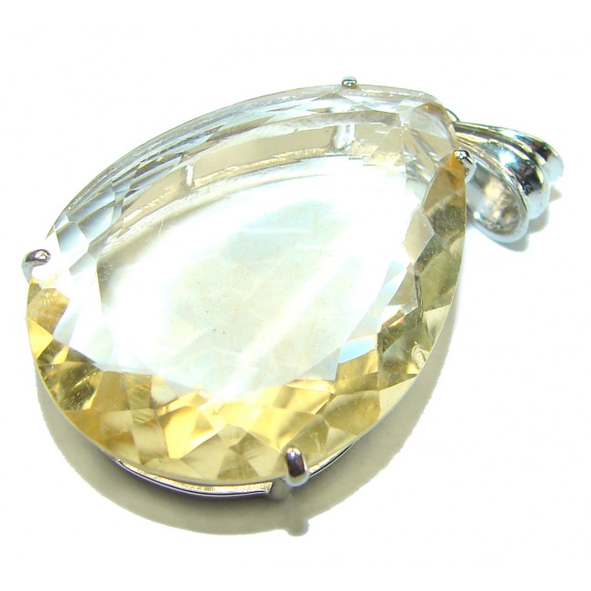 Authentic Golden Lemon Quartz .925 Sterling Silver handmade Pendant