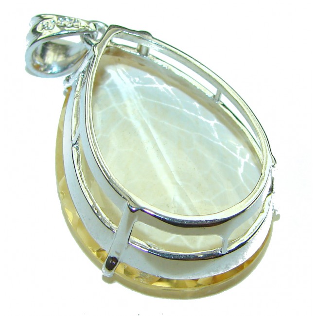 Authentic Golden Lemon Quartz .925 Sterling Silver handmade Pendant