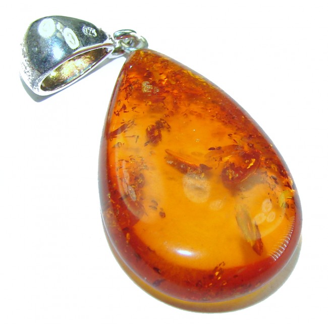 Vintage Beauty authentic Baltic Amber .925 Sterling Silver handcrafted pendant