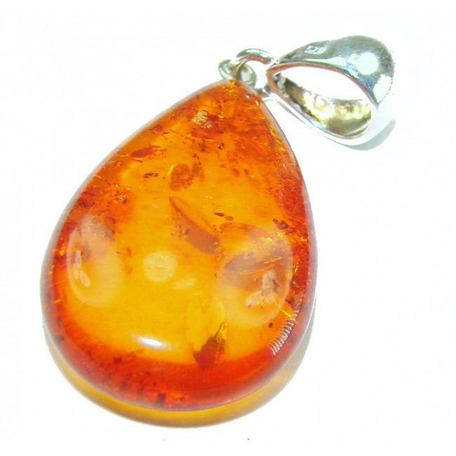 Vintage Beauty authentic Baltic Amber .925 Sterling Silver handcrafted pendant