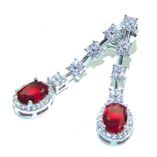 Excellent quality Genuine Ruby .925 Sterling Silver handcrafted earrings