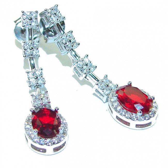 Excellent quality Genuine Ruby .925 Sterling Silver handcrafted earrings