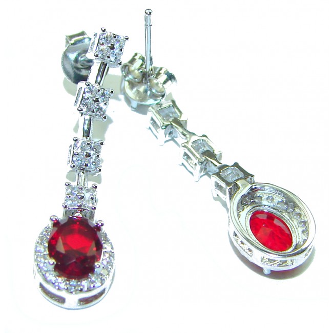 Excellent quality Genuine Ruby .925 Sterling Silver handcrafted earrings