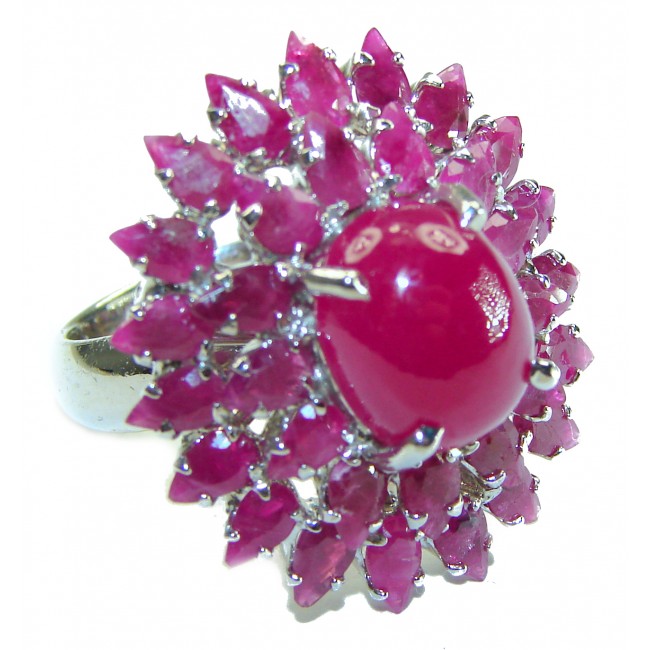 14.5 carat Great quality unique Ruby .925 Sterling Silver handcrafted Ring size 7