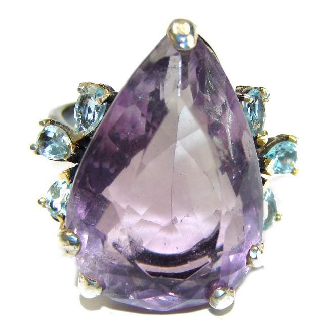 Spectacular Amethyst .925 Sterling Silver Handcrafted Ring size 7 3/4