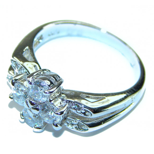 4.5 carat White Topaz .925 Sterling Silver handcrafted ring size 7 1/2