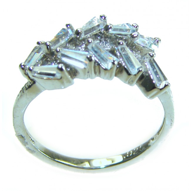 4.5 carat White Topaz .925 Sterling Silver handcrafted ring size 8 1/4