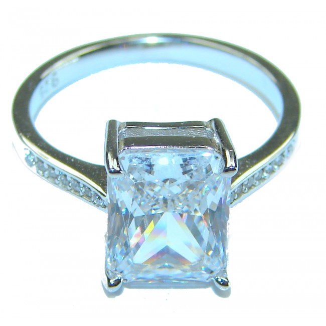 6.5 carat White Topaz .925 Sterling Silver handcrafted ring size 7