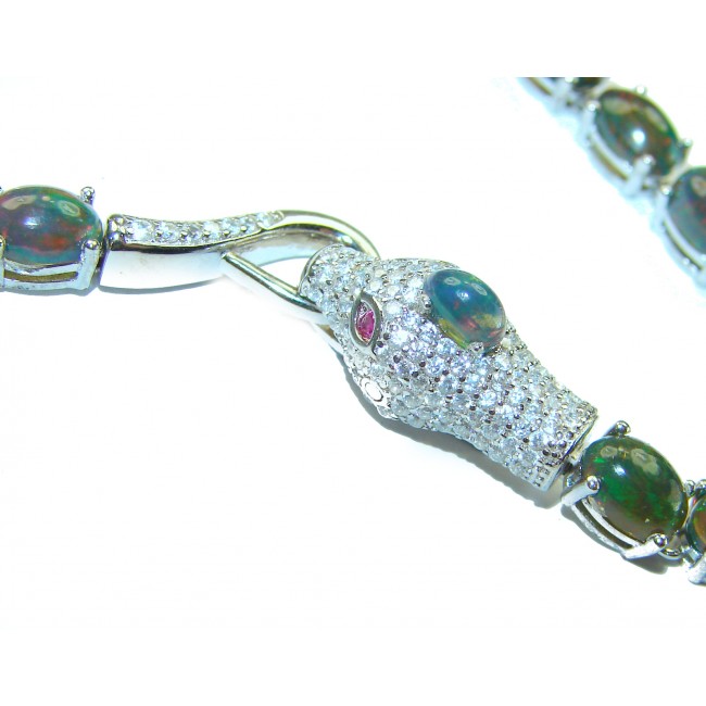 Sublime Brilliance Authentic Black Opal .925 Sterling Silver handcrafted bracelet