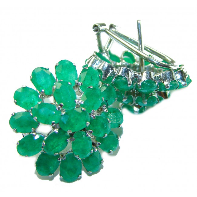 Anastasia 10.5 carat Colombian Emerald .925 Sterling Silver handcrafted earrings