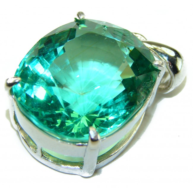 Superior quality 42.2 carat Fresh Green Topaz .925 Sterling Silver Pendant