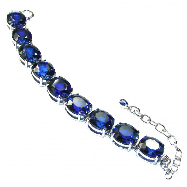 102.5 carat London Blue Topaz .925 Sterling Silver handcrafted Bracelet