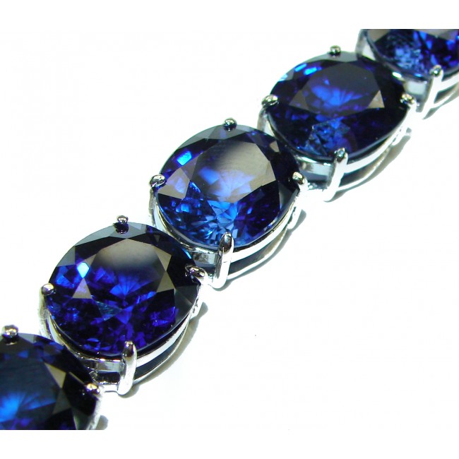 102.5 carat London Blue Topaz .925 Sterling Silver handcrafted Bracelet