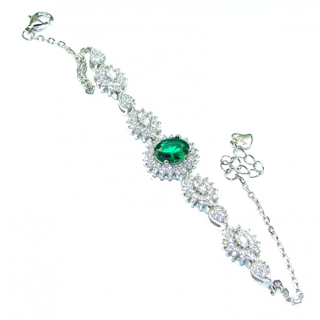 Endless Love Emerald .925 Sterling Silver handcrafted Bracelet