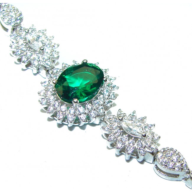 Endless Love Emerald .925 Sterling Silver handcrafted Bracelet