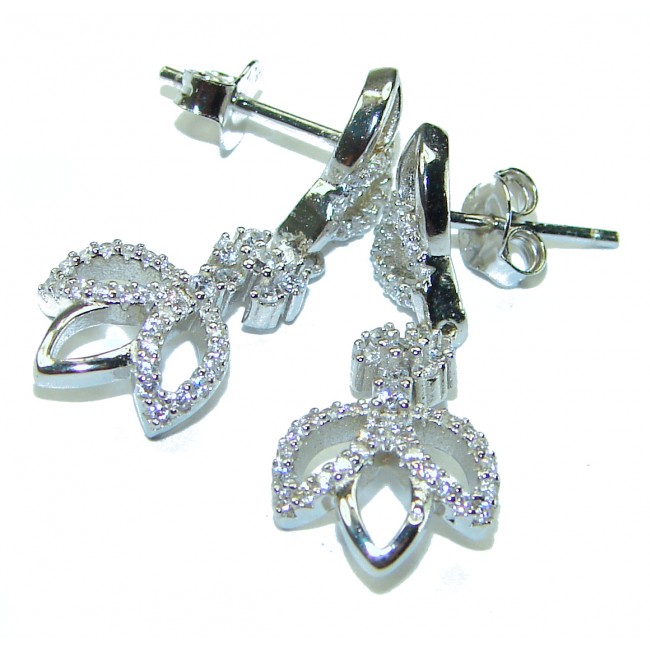 Exclusive White Topaz .925 Sterling Silver handcrafted Earrings