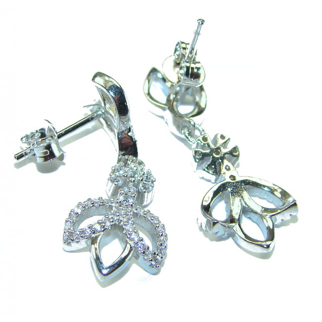 Exclusive White Topaz .925 Sterling Silver handcrafted Earrings