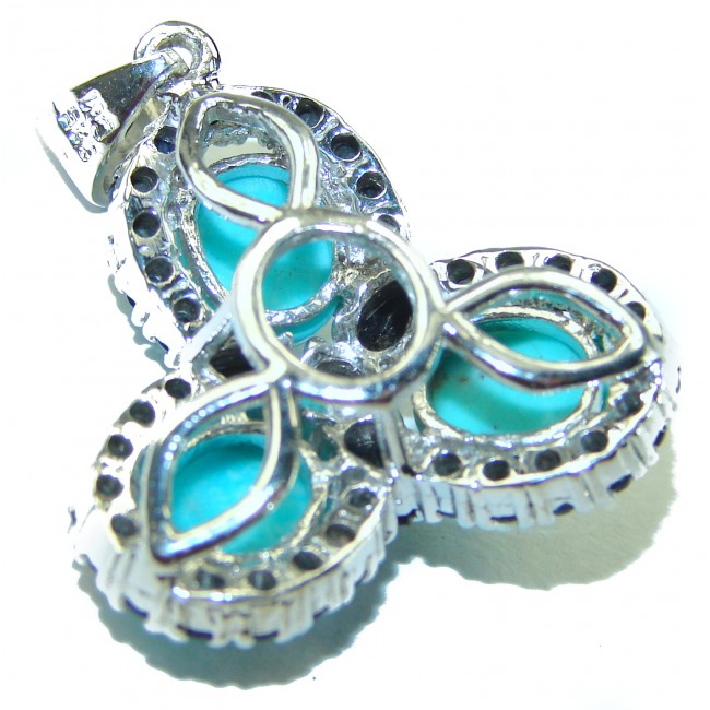 Spirit of Arizona Natural Turquoise Sapphire .925 Sterling Silver handmade pendant