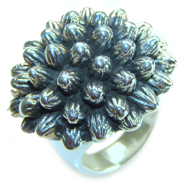 Large Flower Bali made .925 Sterling Silver handcrafted Ring s. 7