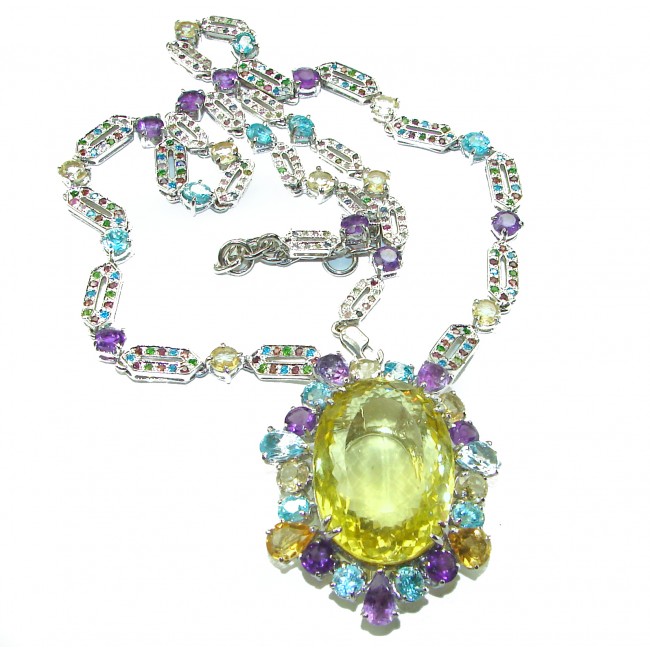 Exquisite Beauty authentic Lemon Quartz .925 Sterling Silver handcrafted necklace