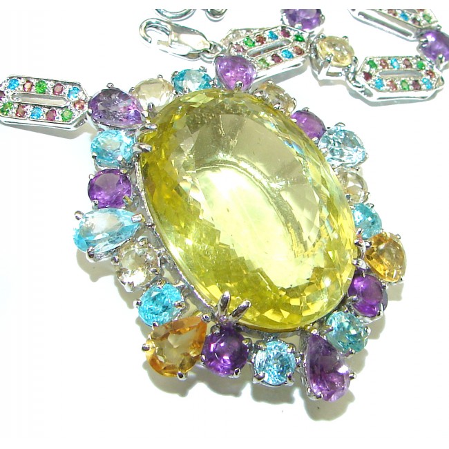 Exquisite Beauty authentic Lemon Quartz .925 Sterling Silver handcrafted necklace