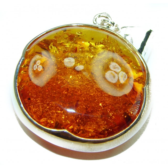 Vintage Beauty authentic Baltic Amber .925 Sterling Silver handcrafted pendant