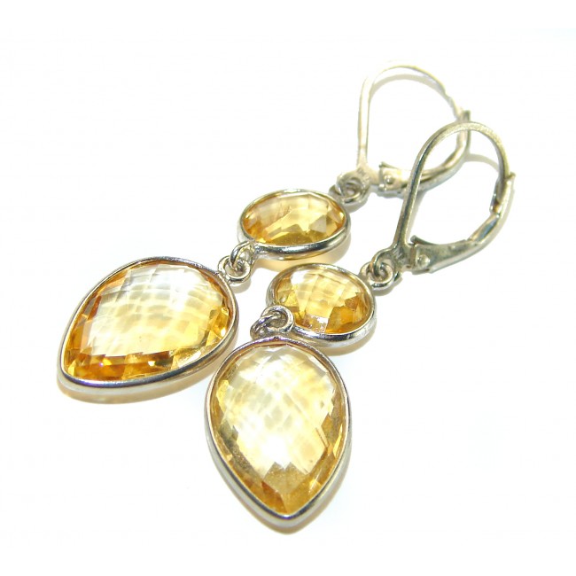 Summer Breeze 10.2 carat Citrine .925 Sterling Silver handmade Earrings