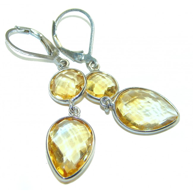 Summer Breeze 10.2 carat Citrine .925 Sterling Silver handmade Earrings