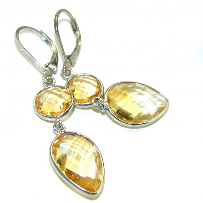 Summer Breeze 10.2 carat Citrine .925 Sterling Silver handmade Earrings