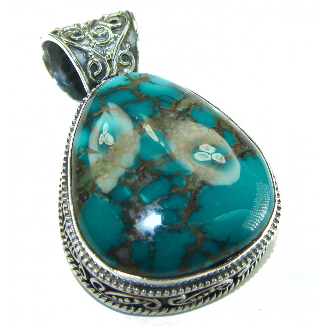 Arizona Beauty Natural Natural Turquoise .925 Sterling Silver handmade pendant