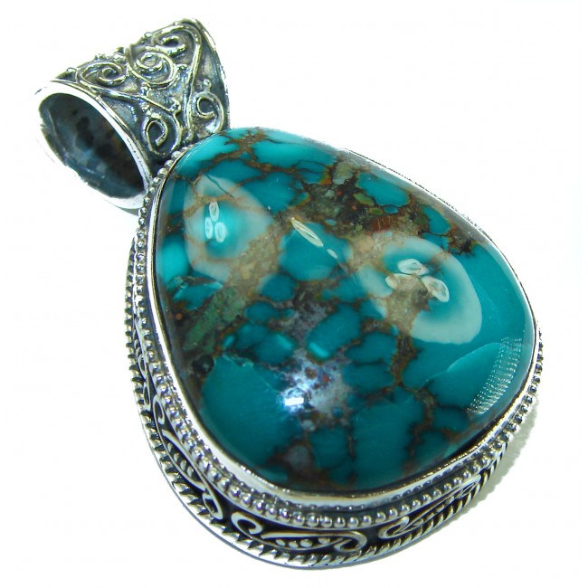 Arizona Beauty Natural Natural Turquoise .925 Sterling Silver handmade pendant