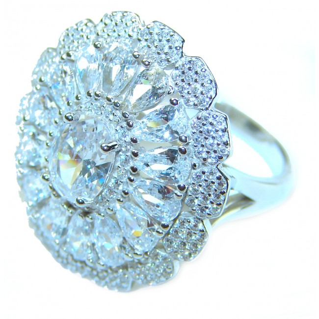 Radiant Femininity White Topaz .925 Sterling Silver handcrafted ring size 7 1/2