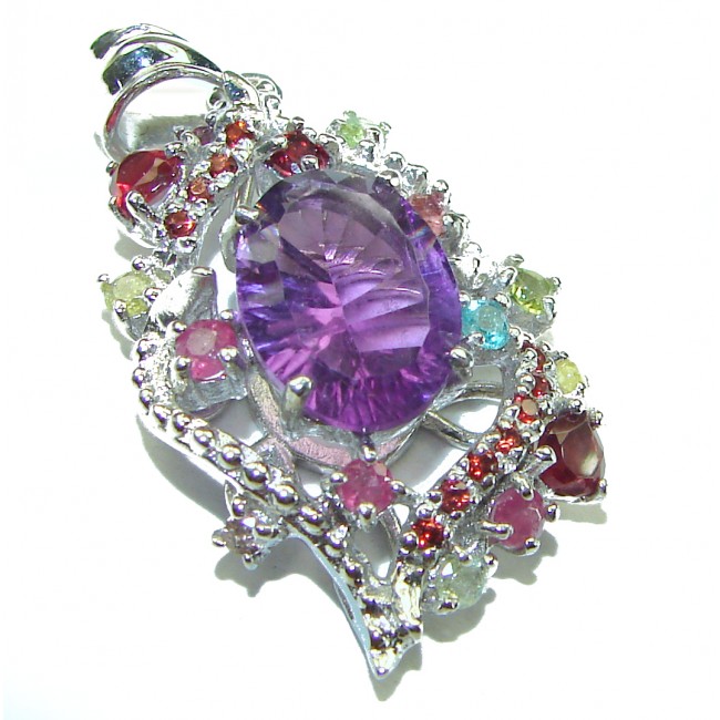 Best quality 11.6 grams Genuine Amethyst .925 Sterling Silver handcrafted pendant