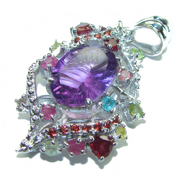 Best quality 11.6 grams Genuine Amethyst .925 Sterling Silver handcrafted pendant