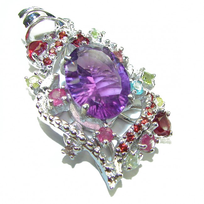 Best quality 11.6 grams Genuine Amethyst .925 Sterling Silver handcrafted pendant