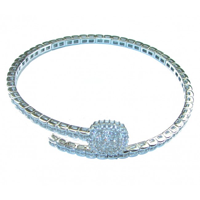 Glorious Natural White Topaz .925 Sterling Silver Bangle bracelet