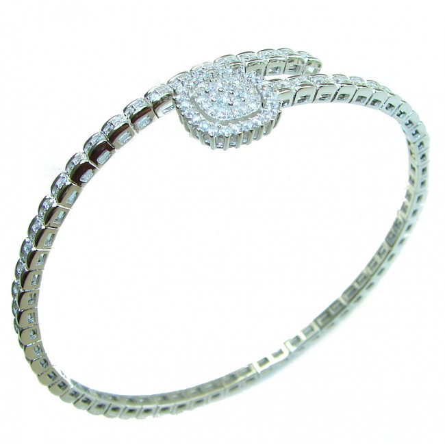 Glorious Natural White Topaz .925 Sterling Silver Bangle bracelet