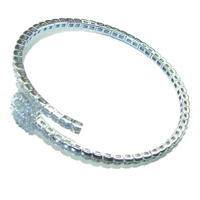 Glorious Natural White Topaz .925 Sterling Silver Bangle bracelet