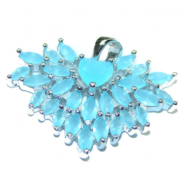 Angel's Heart Aquamarine .925 Sterling Silver handmade pendant