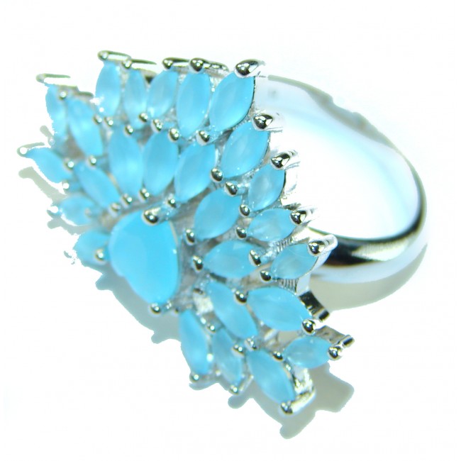 Angel's Heart Aquamarine .925 Sterling Silver handmade Ring size 7 1/2