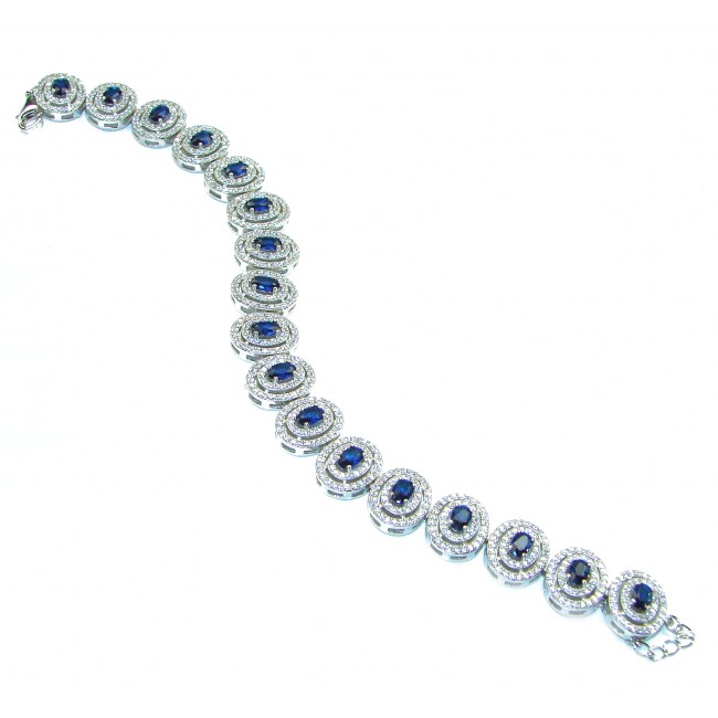 Luxurious natural Sapphire .925 Sterling Silver handcrafted Bracelet