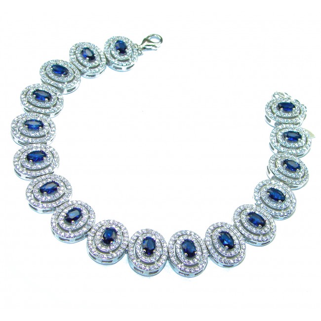 Luxurious natural Sapphire .925 Sterling Silver handcrafted Bracelet